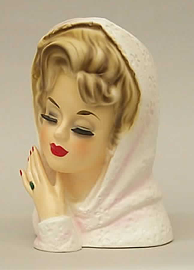 Inarco Head Vases Pink Shawl - No Box by Inarco (Japan)-1