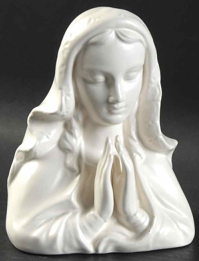 Inarco Head Vases All White Madonna Praying - No Box by Inarco (Japan)-1