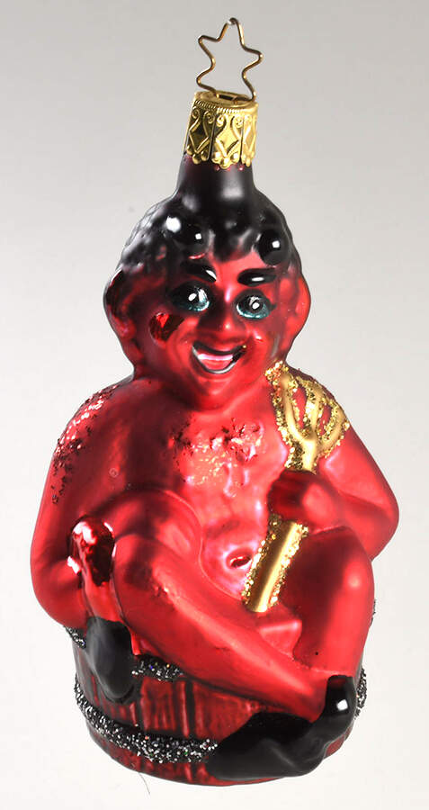Inge Glas Christmas Ornaments Krampus Devil In A Barrel - No Box by Inge Glas-1