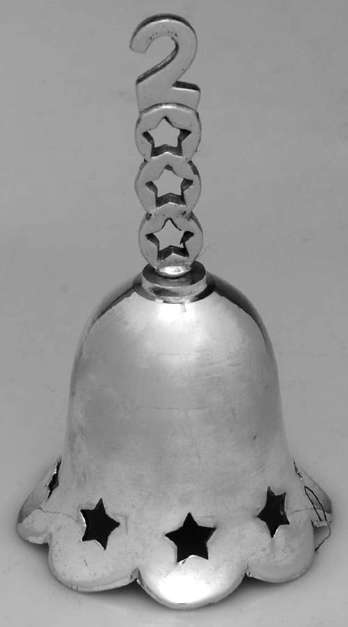 Annual Silverplate Bell Star Pierced - Boxed by International Silver-1