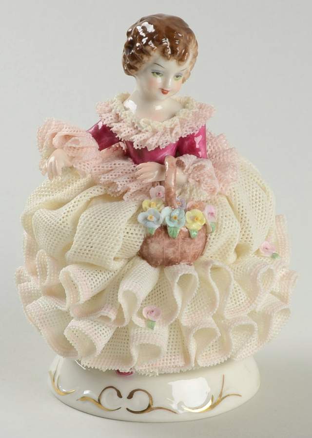 Irish Dresden Lace Figurines Dorothea - Boxed by Muller & Co-1