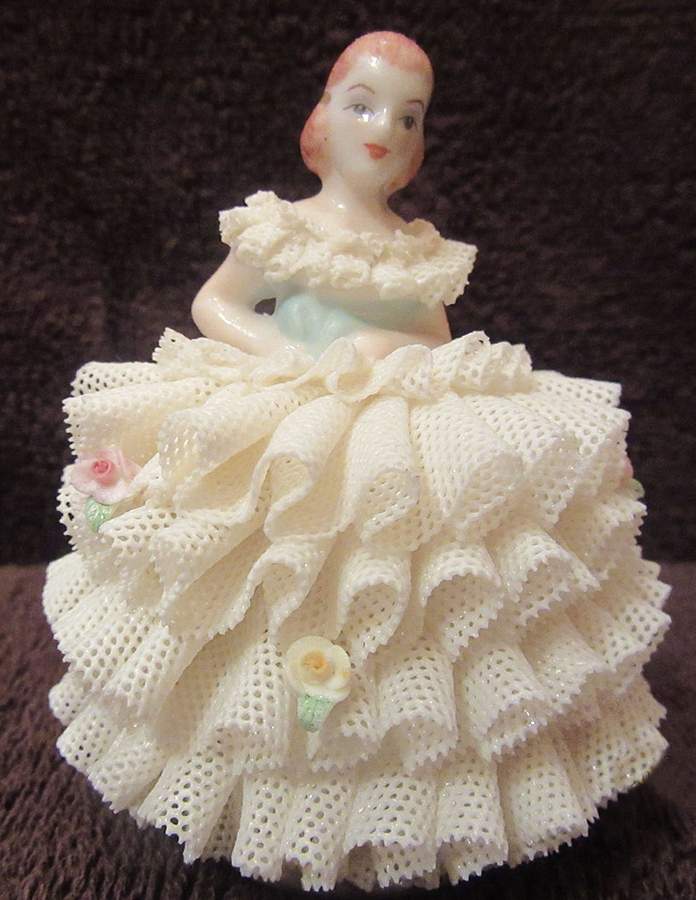 Irish Dresden Lace Figurines Ina - Boxed by Muller & Co-1