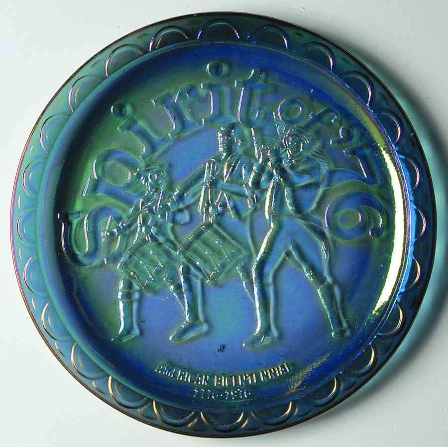 American Bicentennial Spirit Of '76-Blue Carnival Glass - No Box by Indiana Glass-1