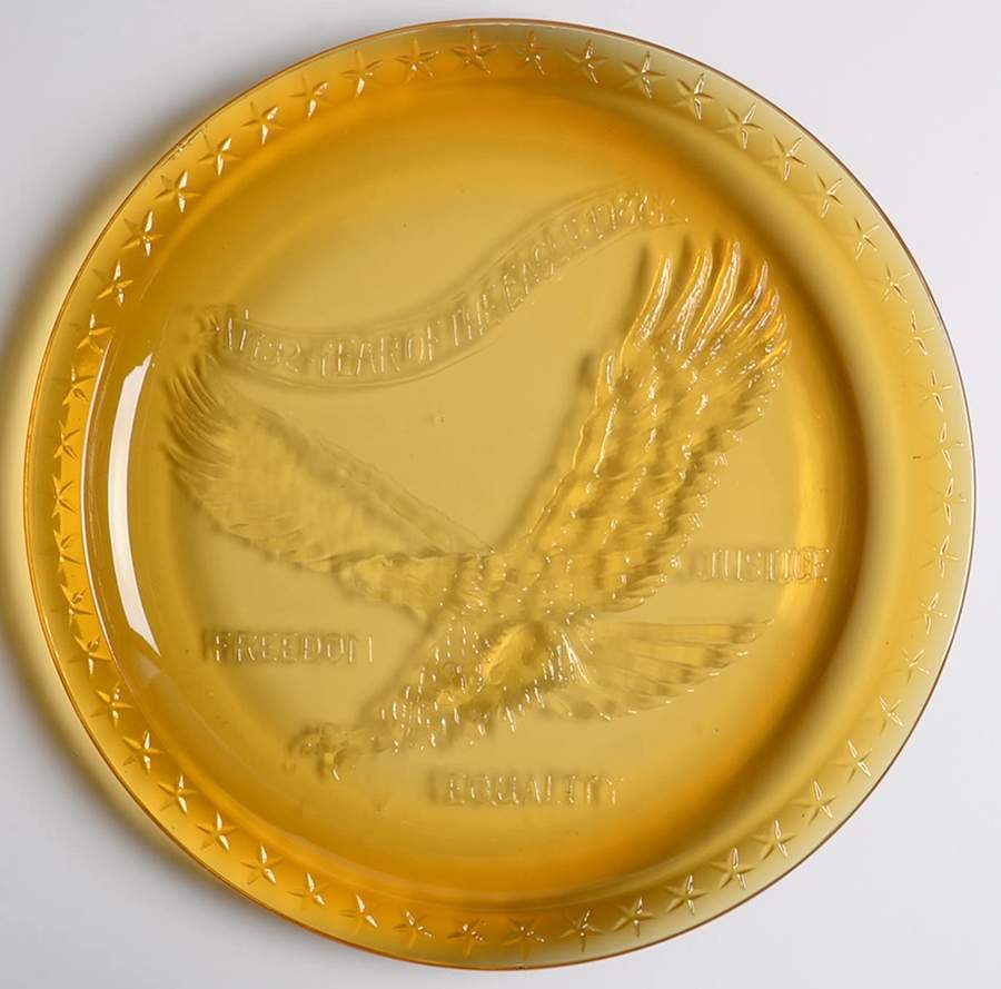 American Bicentennial Year Of The Eagle-Gold Carnival - No Box by Indiana Glass-1