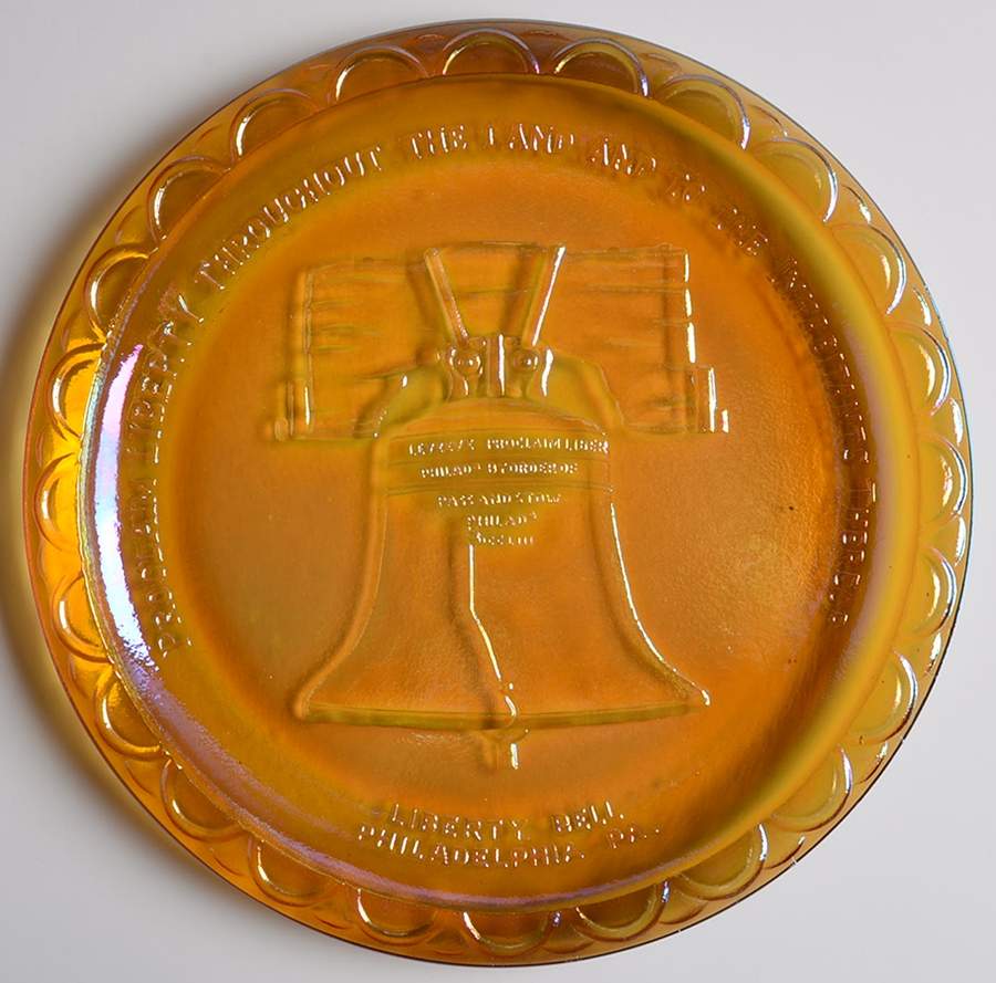 American Bicentennial Liberty Bell-Gold Carnival Glass - No Box by Indiana Glass-1