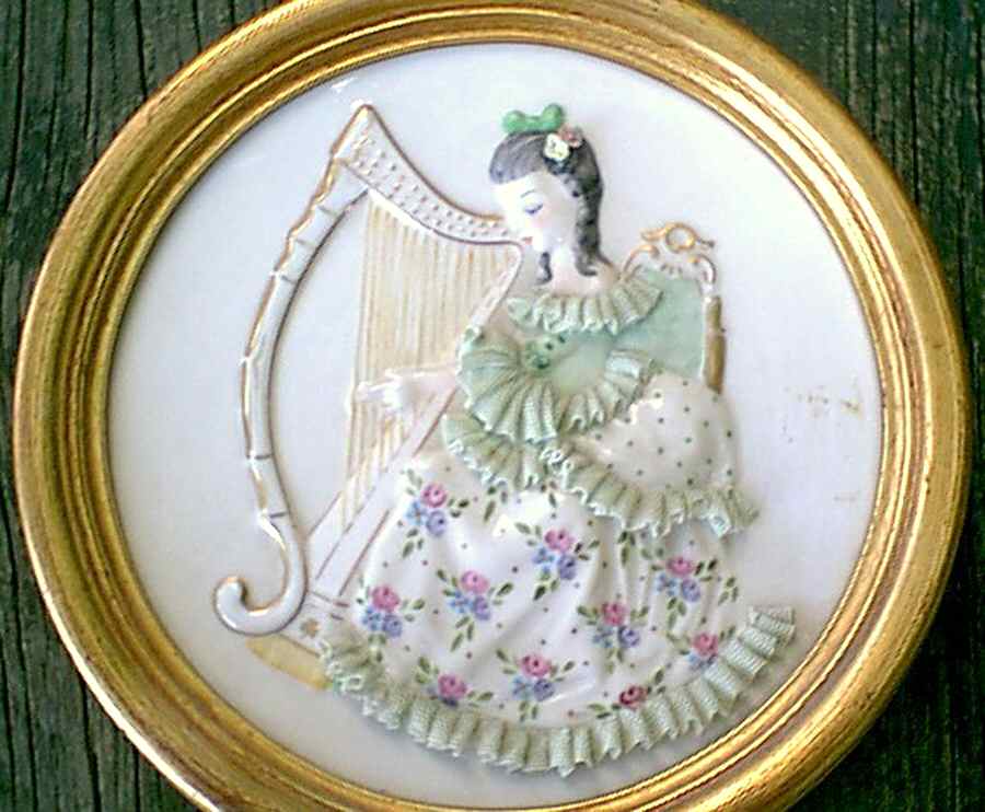 Irish Dresden Plate Lady W/ Floral Dress - No Box by Muller & Co-1