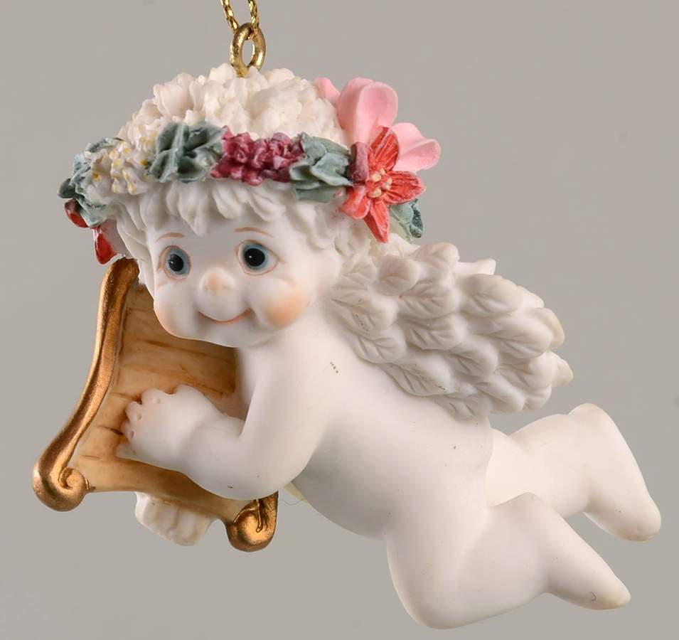 Dreamsicles Ornaments Cherub With Harp - Boxed by Cast Art-1