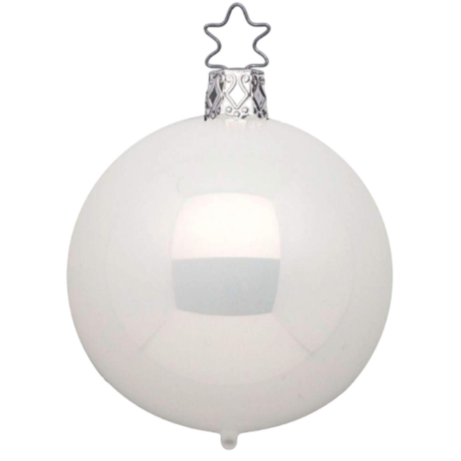 Contemporary Glass Balls Pearl White Ball 6cm - No Box by Inge Glas-1