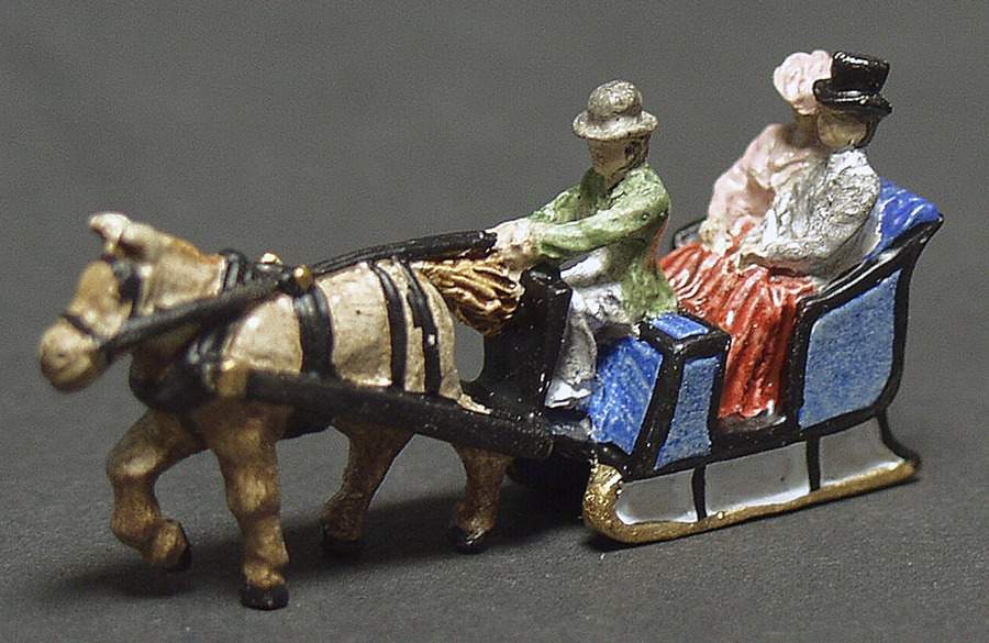 Alpine Christmas Village Horse & Carraige-Blue - Boxed by John Hine Studios-1