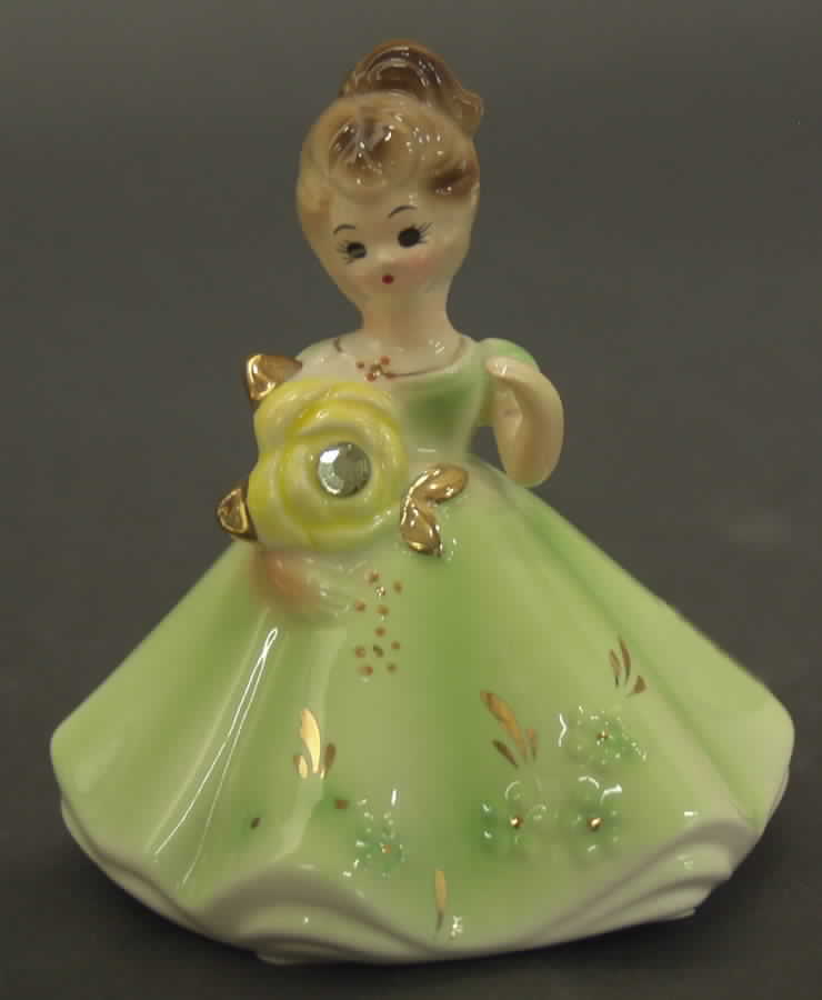 Birthstone Dolls August-Peridot - With Box by Josef Originals-1