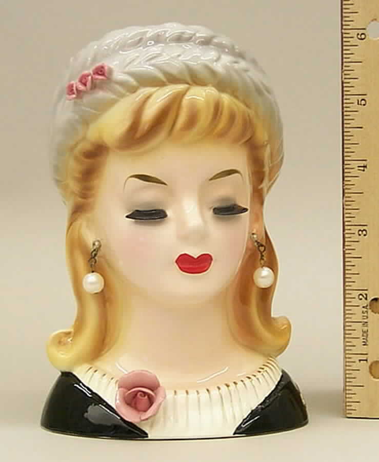 Josef Originals Head Vase Pink Rose - No Box by Josef Originals-1