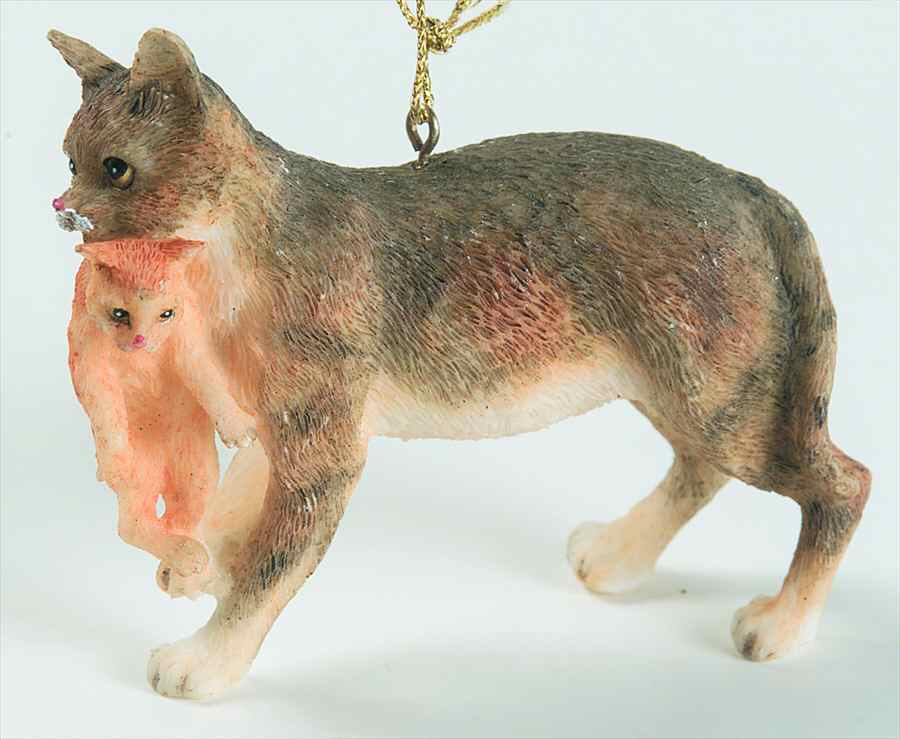 It's Raining Cats & Dogs Mother Cat W/ Baby - No Box by Joseph Warren Miller-1