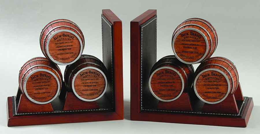 Jack Daniels Figurines; Giftware Whiskey Barrel Bookends - Boxed by Jack Daniels-1