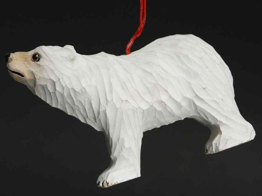 JWM Ornaments Polar Bear Wood - No Box by Joseph Warren Miller-1