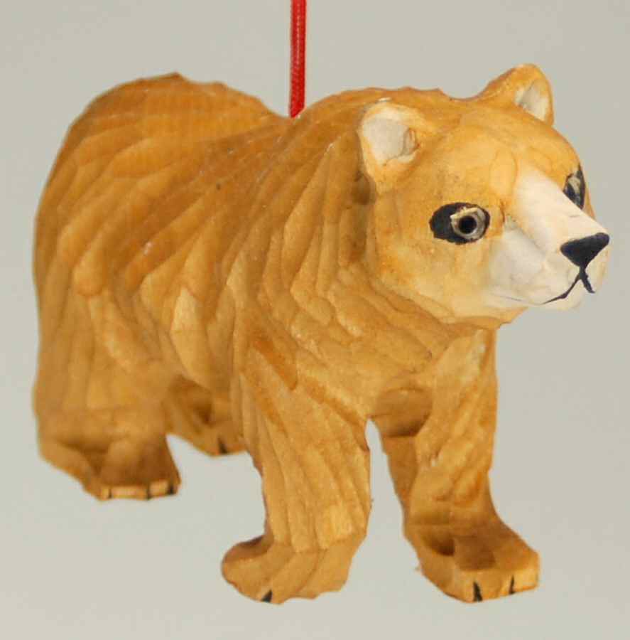 JWM Ornaments Brown Bear Wood - No Box by Joseph Warren Miller-1