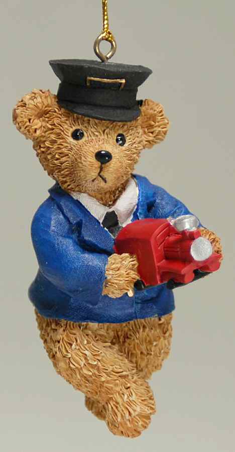 JWM Ornaments Teddy Conductor - No Box by Joseph Warren Miller-1