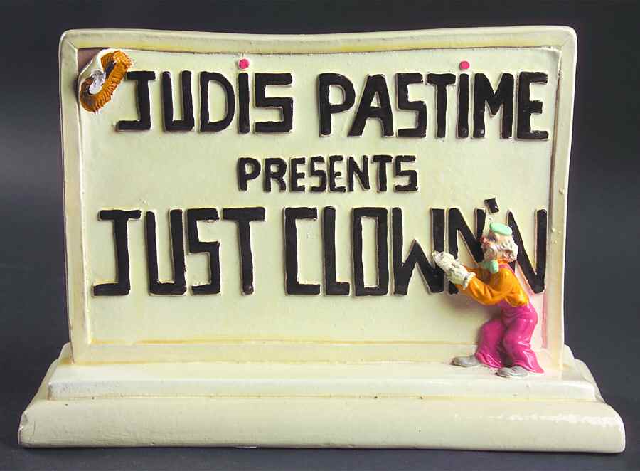 Advertising Signs Clear W/Black Letters, Clown - Advertising Signs by Judi's Pastime-1