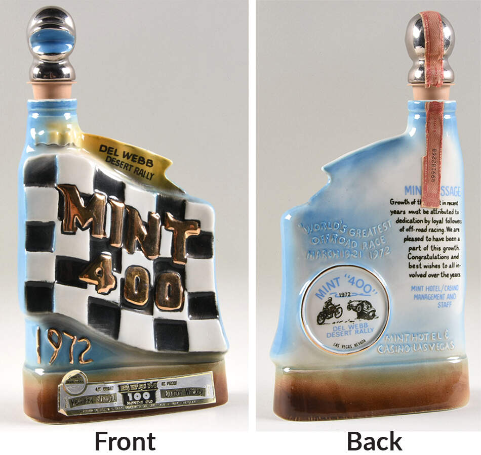 Jim Beam Decanter Mint 400 1972  - Auto Racing - No Box 108 by Jim Beam-1