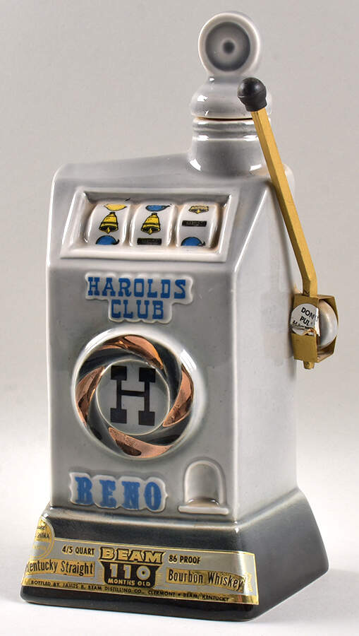 Jim Beam Decanter Slot Machine Harolds Club Gray - No Box by Jim Beam-1