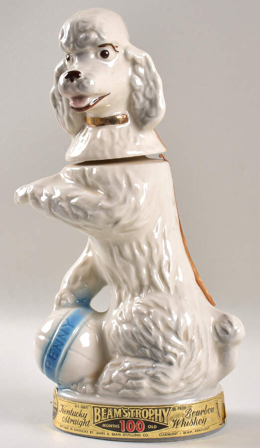 Jim Beam Decanter White Poodle -Trophy Series - No Box by Jim Beam-1