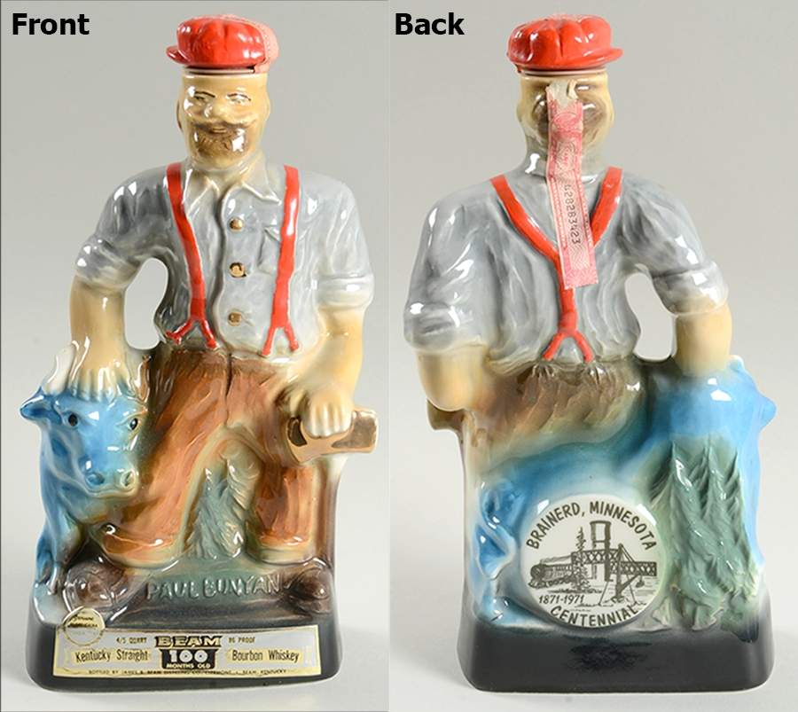 Jim Beam Decanter Paul Bunyan-Brainerd Minnesota Centennia - No Box by Jim Beam-1