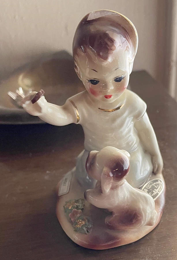 Josef Originals Figurines Boy With Puppy - No Box by Josef Originals-1