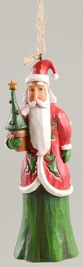 Folklore Ornaments Santa With Tree - No Box by Jim Shore-1