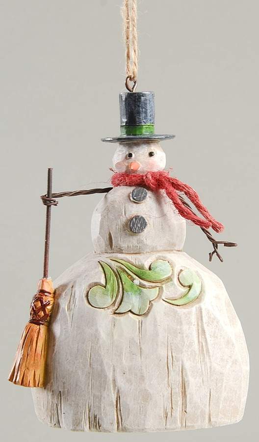 Folklore Ornaments Snowman With Broom - Boxed by Jim Shore-1