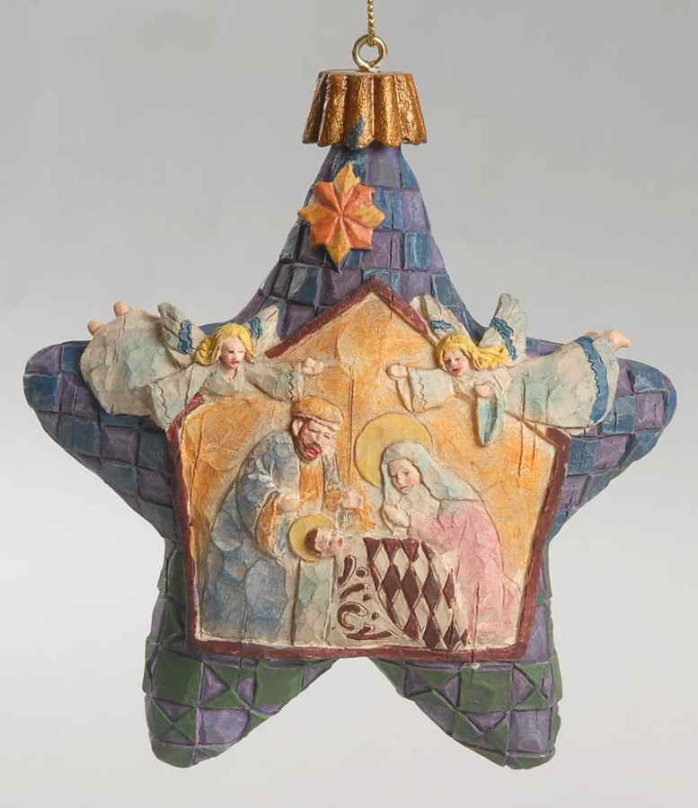 Nativity Ornaments Star With Nativity Scene - Boxed by Jim Shore-1