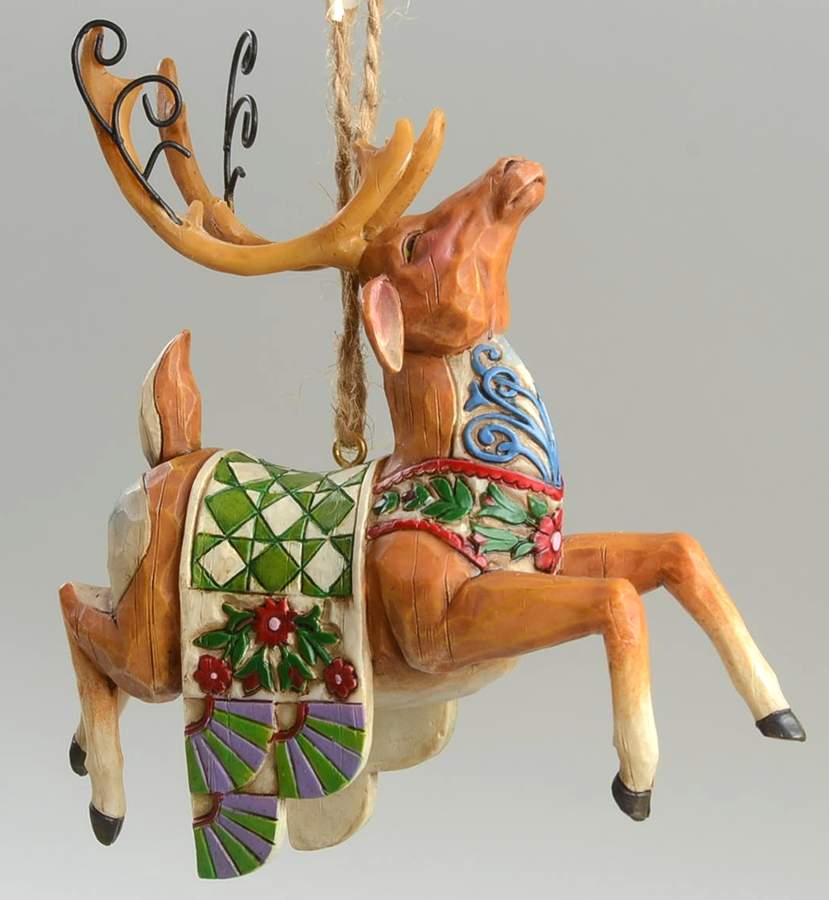 Animal Ornaments Dash Away Reindeer-Green - Boxed by Jim Shore-1