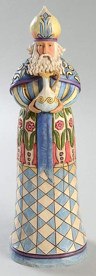 Blue Nativity Bearing Gifts - King With Pitcher - No Box by Jim Shore-1