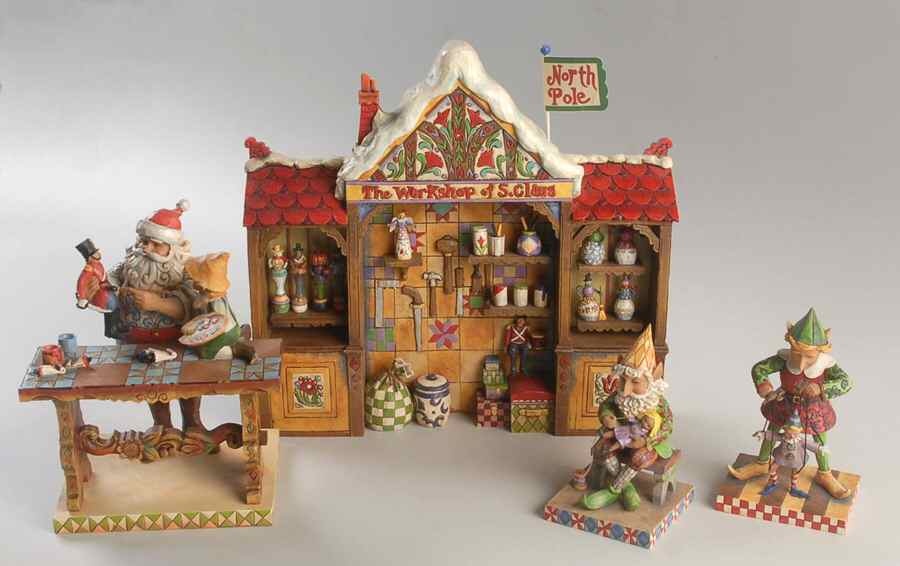 Santa's Workshop Series Workshop Of S Claus - Set Of 4 - With Box by Jim Shore-1