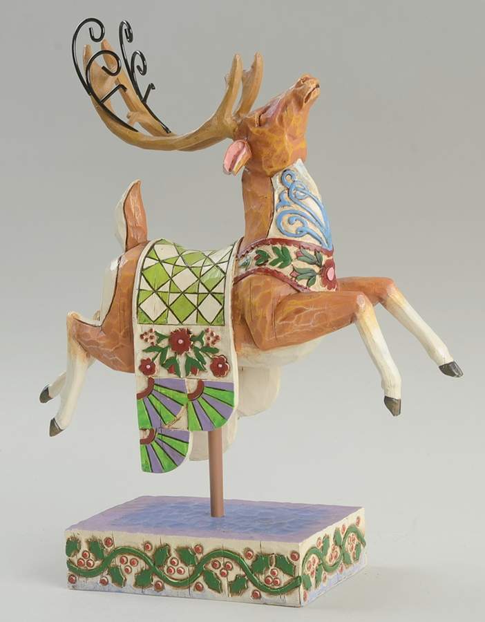 Santa's Sleigh & Reindeer Dash Away Reindeer-Green Blanket - Boxed by Jim Shore-1