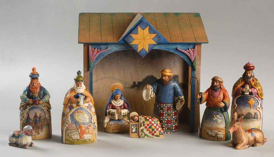 Miniature Nativity 10 Piece Nativity Boxed Set - Nativity-Set Of 10 by Jim Shore-1