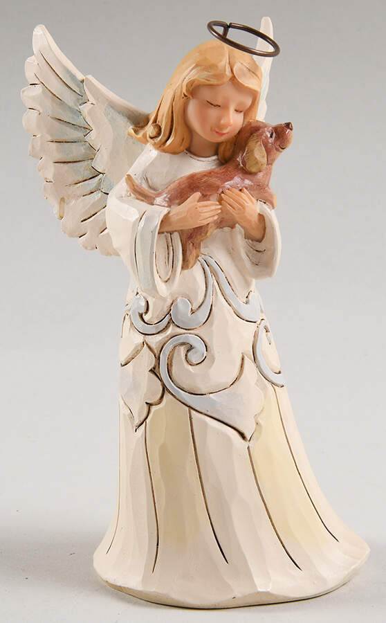 White Woodland Angels & Religious Faithful Friend - Dog Pint-Sized - No Box by Jim Shore-1
