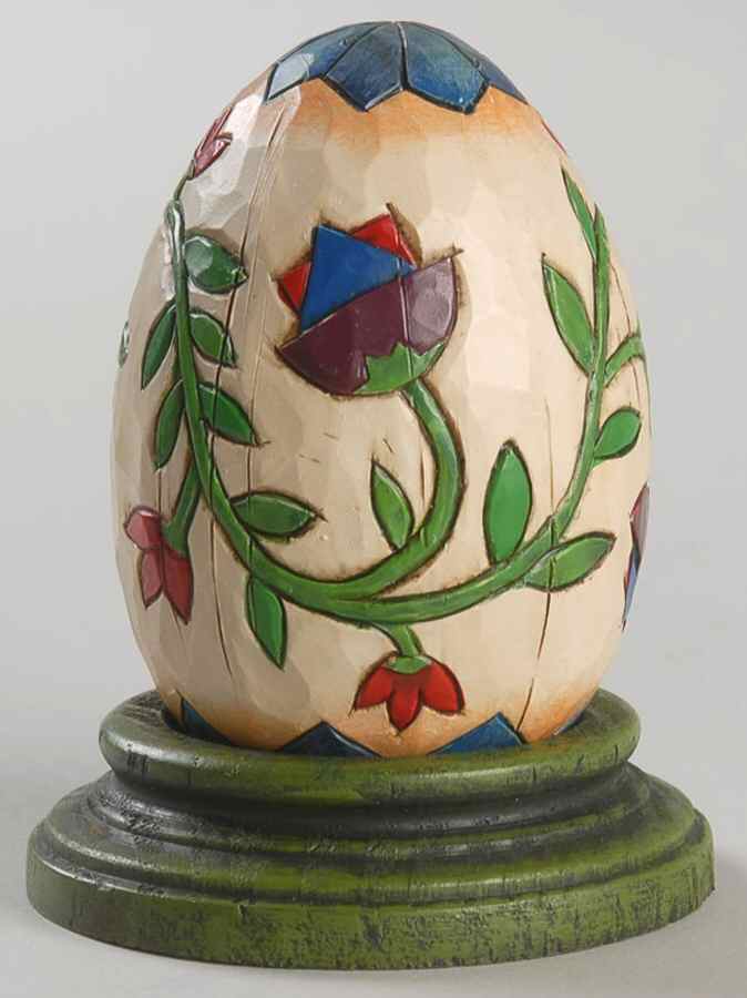 Easter Eggs Floral Vine Egg With Green Base - Boxed by Jim Shore-1
