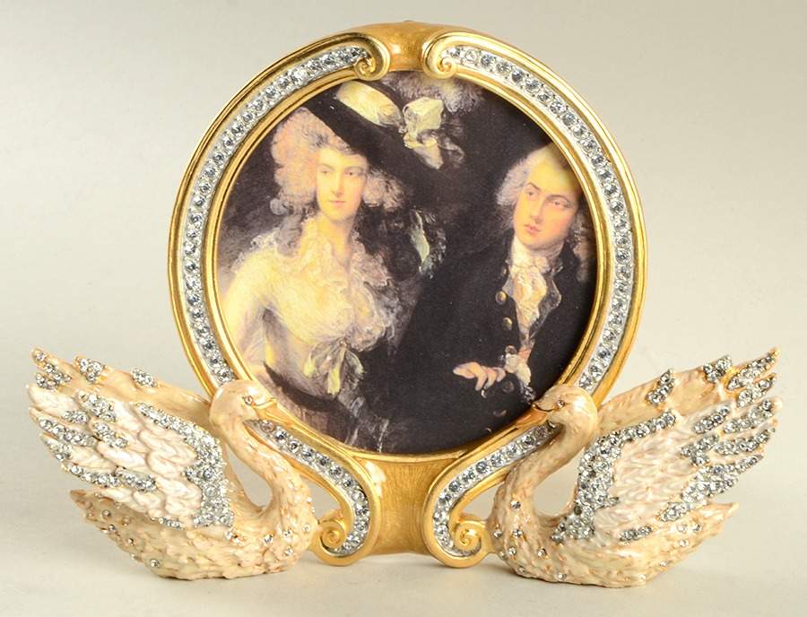 Jay Strongwater Figurine Swan Picture Frame - No Box by Jay Strongwater-1