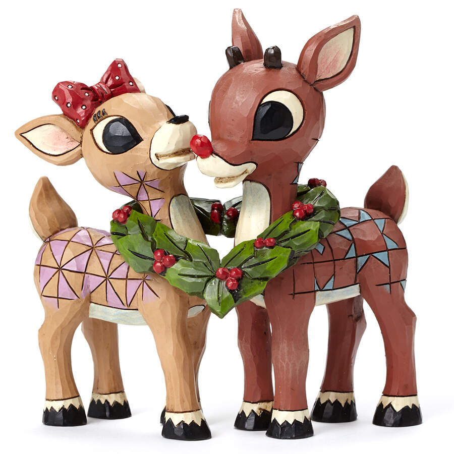 Rudolph the Red-Nosed Reindeer Traditions Rudolph & Clarice In Heart - Boxed by Jim Shore-1