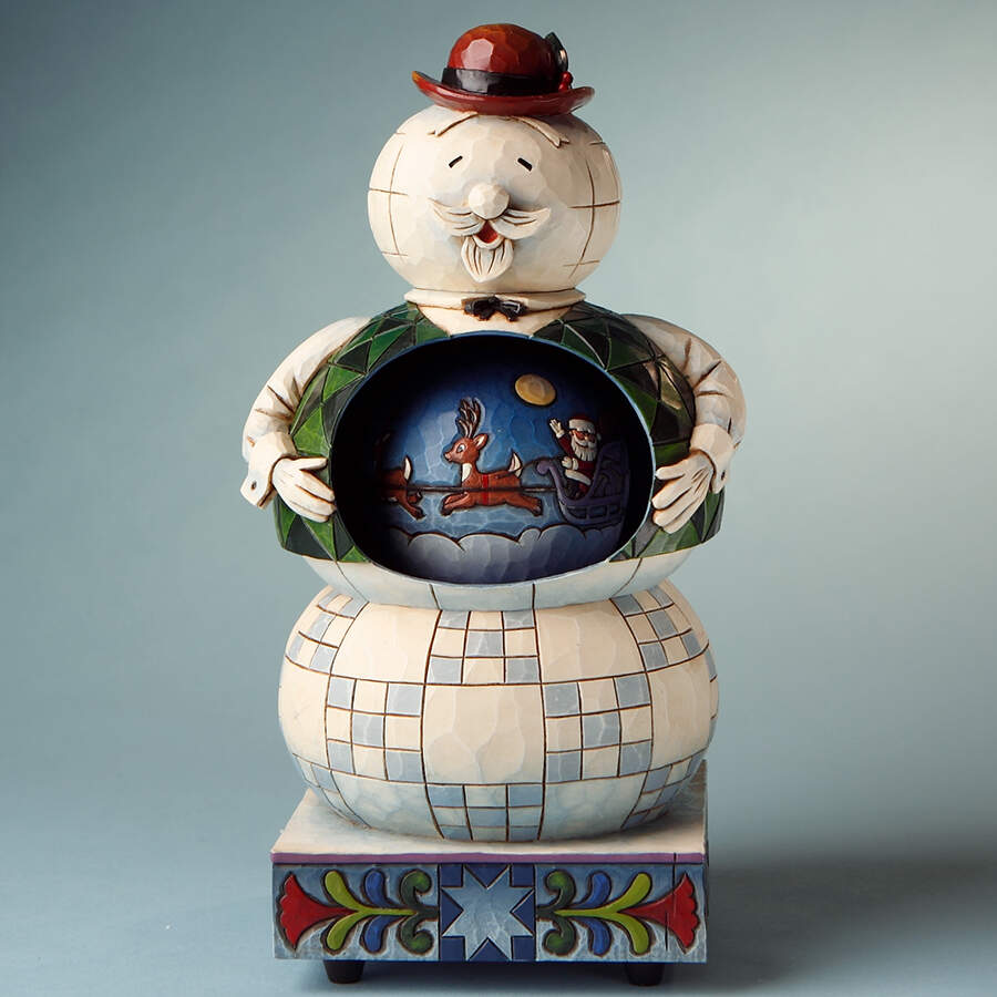 Rudolph the Red-Nosed Reindeer Traditions Sam The Snowman Rotating Musical - No Box by Jim Shore-1