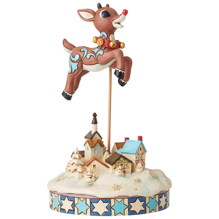 Rudolph the Red-Nosed Reindeer Traditions Leaping Rudolph Over Town - Boxed by Jim Shore-1