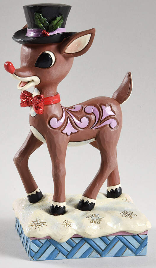 Rudolph the Red-Nosed Reindeer Traditions Rudolph In Top Hat & Bowtie - Boxed by Jim Shore-1