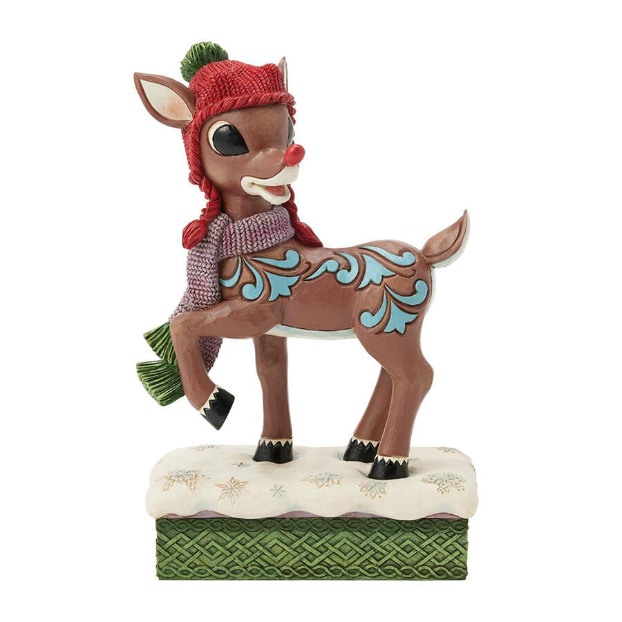 Rudolph the Red-Nosed Reindeer Traditions Rudolph With Knit Hat - Boxed by Jim Shore-1