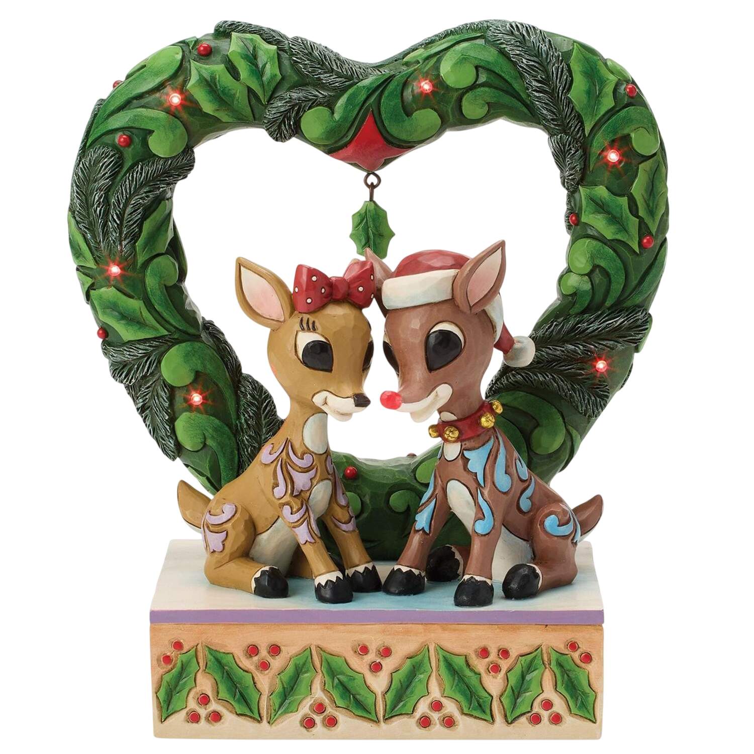 Rudolph the Red-Nosed Reindeer Traditions Rudolph And Clarice Heart Wreath  - Boxed by Jim Shore-1