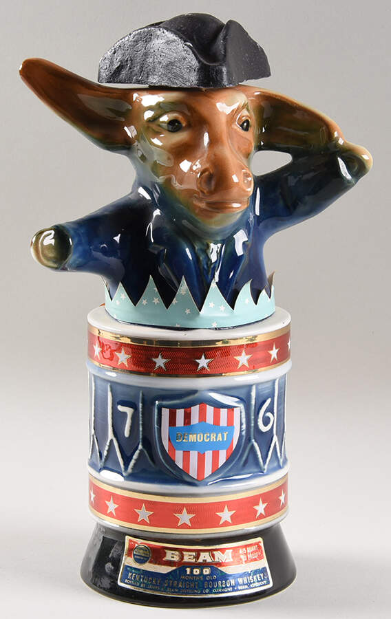 Political Drum -Democrat Donkey - No Box by Jim Beam-1