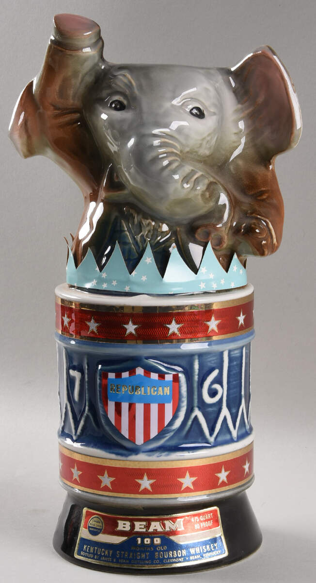 Political Drum - Republican Elephant-No Hat - No Box by Jim Beam-1