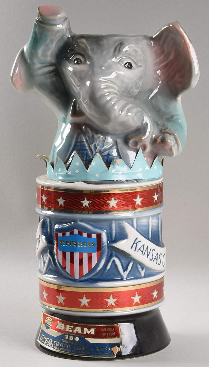 Political Kansas City Convention Elephant-No Hat  - No Box by Jim Beam-1