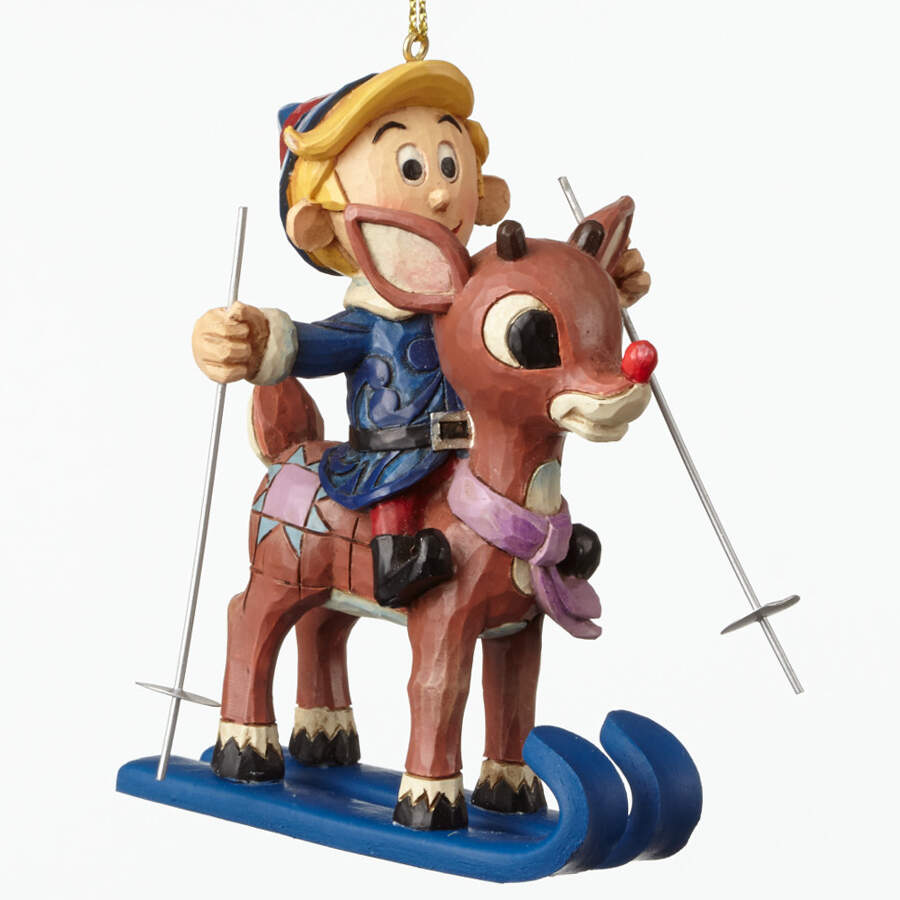 Rudolph Traditions Ornaments Skiing Rudolph And Hermey - No Box by Jim Shore-1