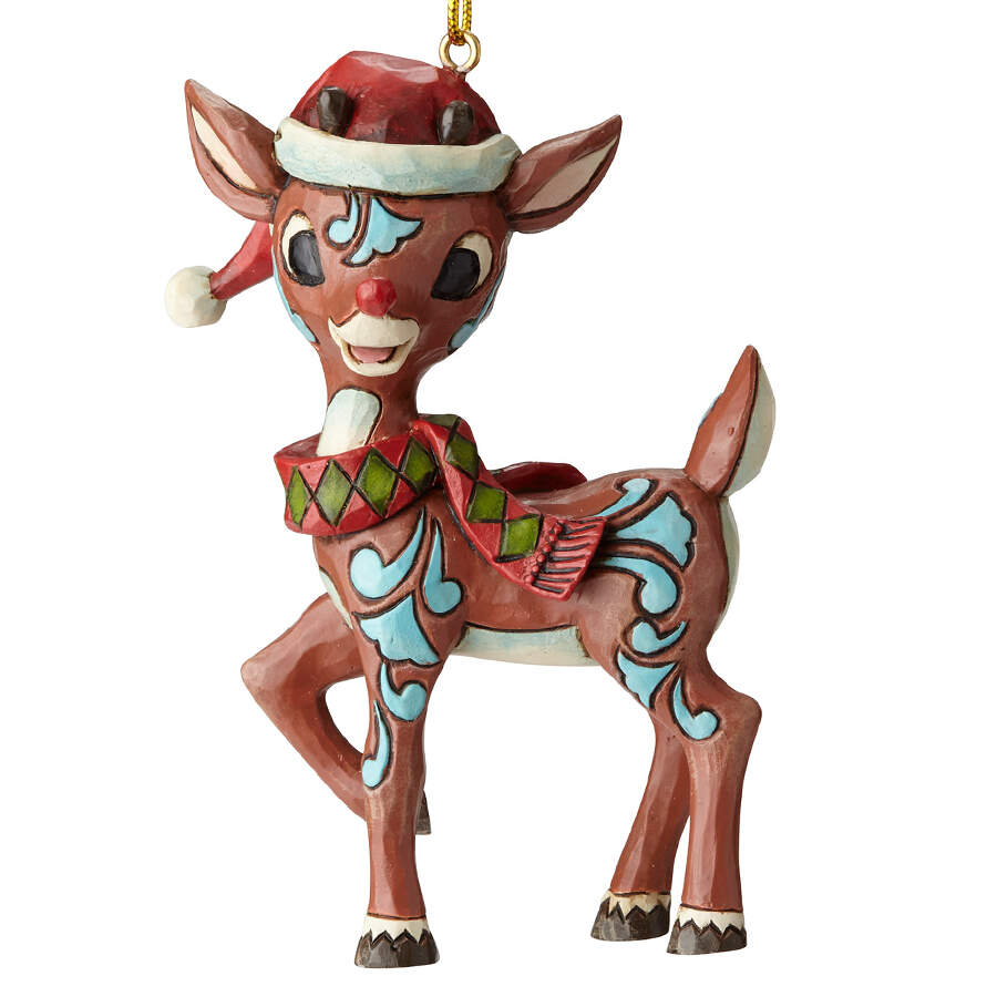 Rudolph Traditions Ornaments Rudolph In Santa Hat - No Box by Jim Shore-1