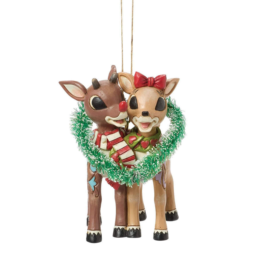 Rudolph Traditions Ornaments Rudolph & Clarice Heart - Boxed by Jim Shore-1