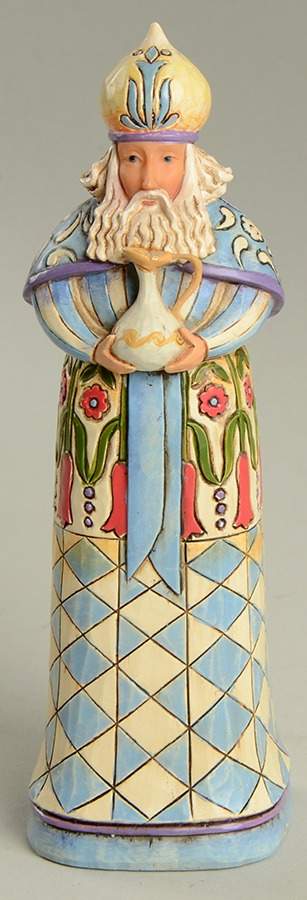 Blue Nativity - Small Wise Man With Pitcher - No Box by Jim Shore-1